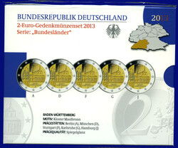 2 Euro 2013 ADFGJ, Baden-Württemberg - Kloster Maulbronn, kpl. Serie ...